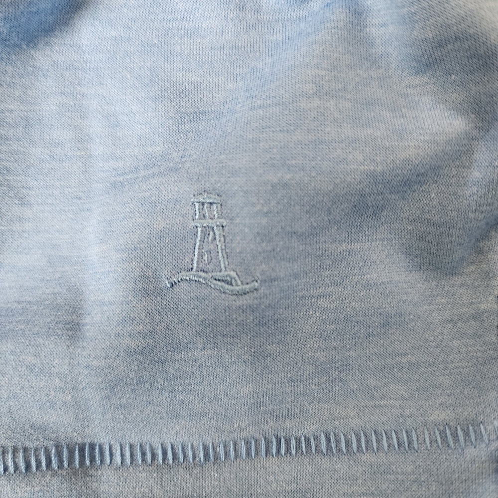Lands End T-Shirt Mens XL Light Blue Excellent Short Sleeve Heathered Logo Tee - Picture 5 of 7